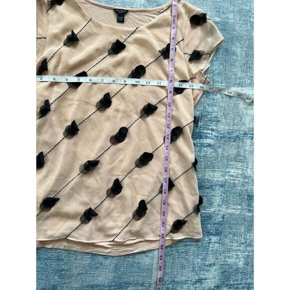 Ann Taylor Petite Cream Beige Textured Tee XXSP - Picture 11 of 11